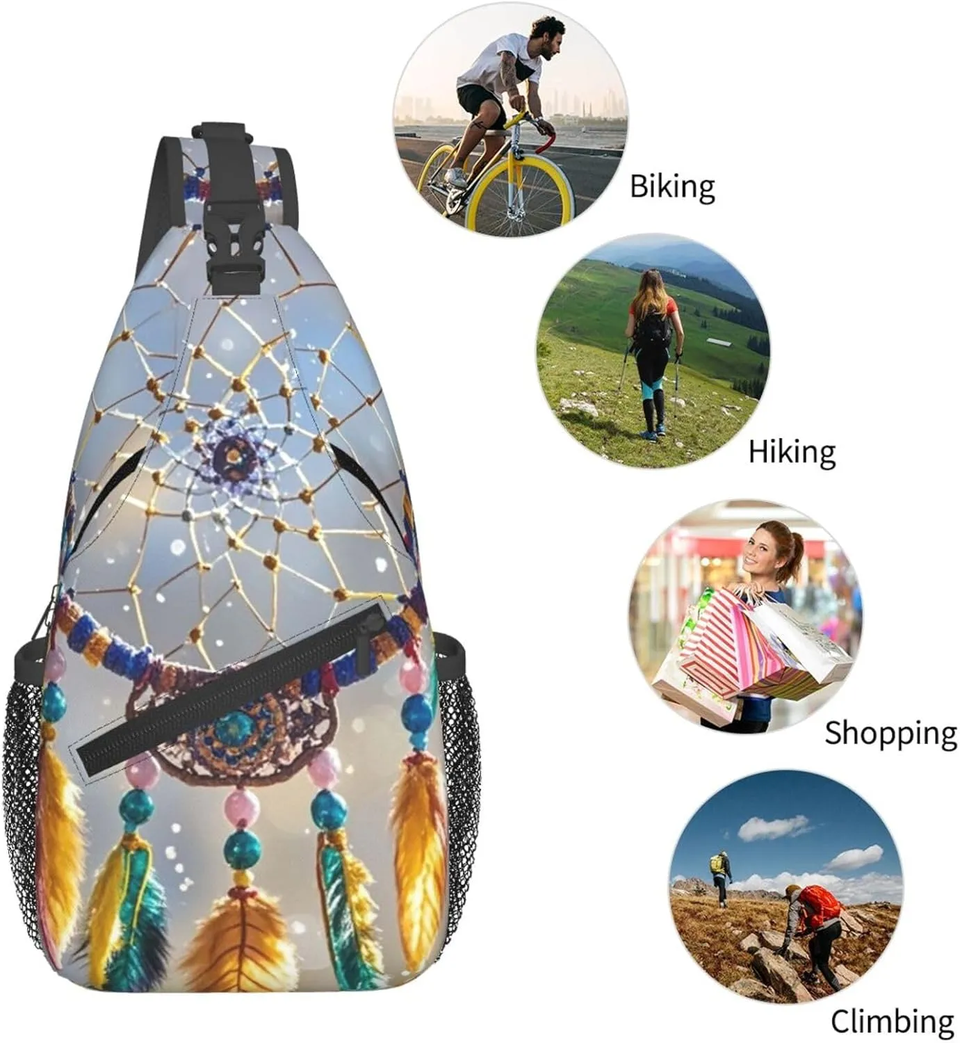 Cross Chest Bag Sling Backpack Cute Sea Animal Manatee Sling Bag Crossbody Shoulder Bag Travel Hiking Daypack
