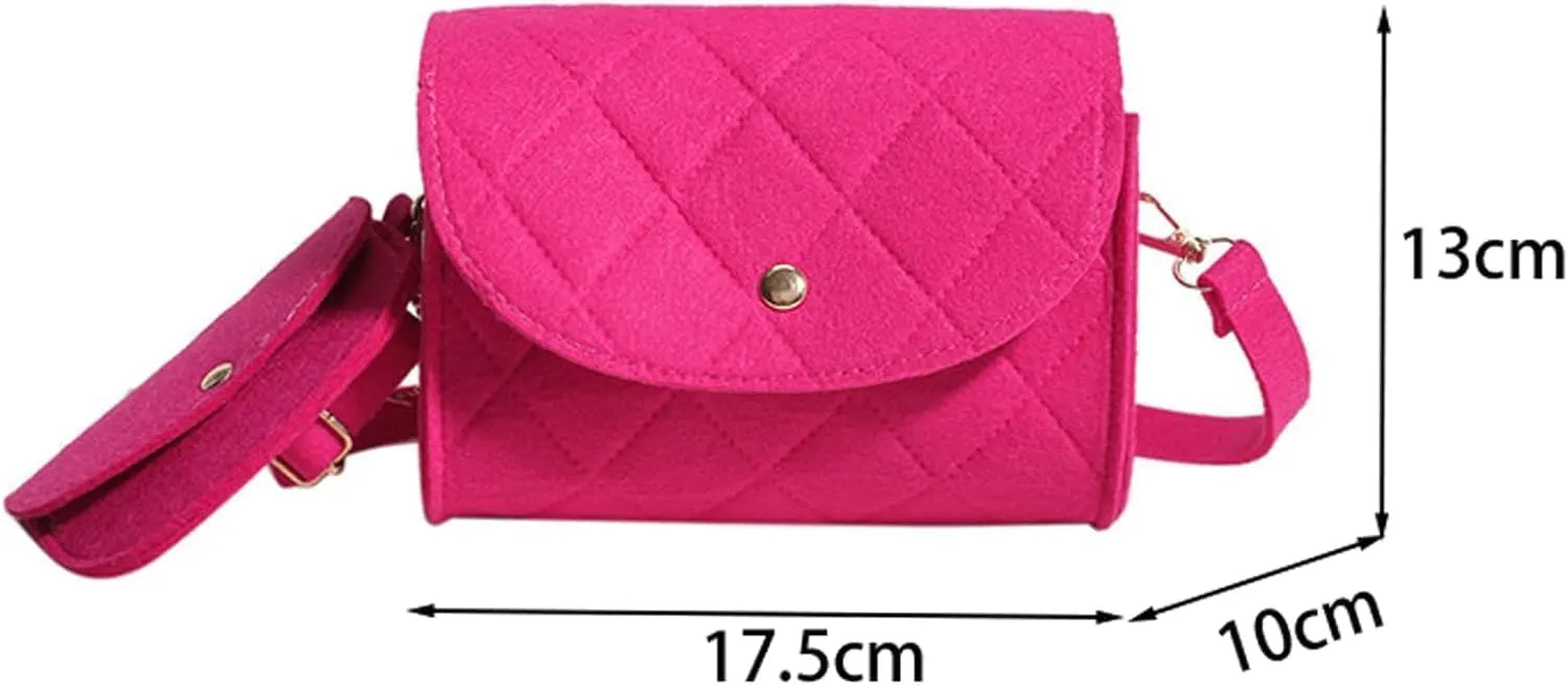 Crossbody Bags for Women Felt Crossbody Purses for Women Shoulder Bag Clutch Shoulder HandBag with Adjustable Strap
