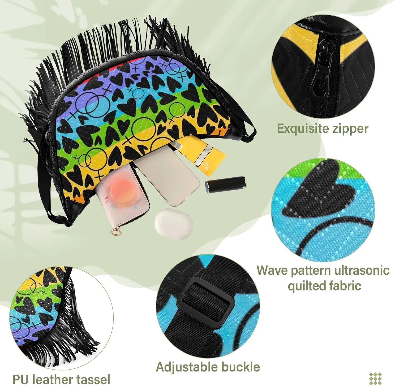 Crossbody Bags for Women Fringe Tassel Crossbody Purse Boho Fringe Purse Hippie Crossbody Bag