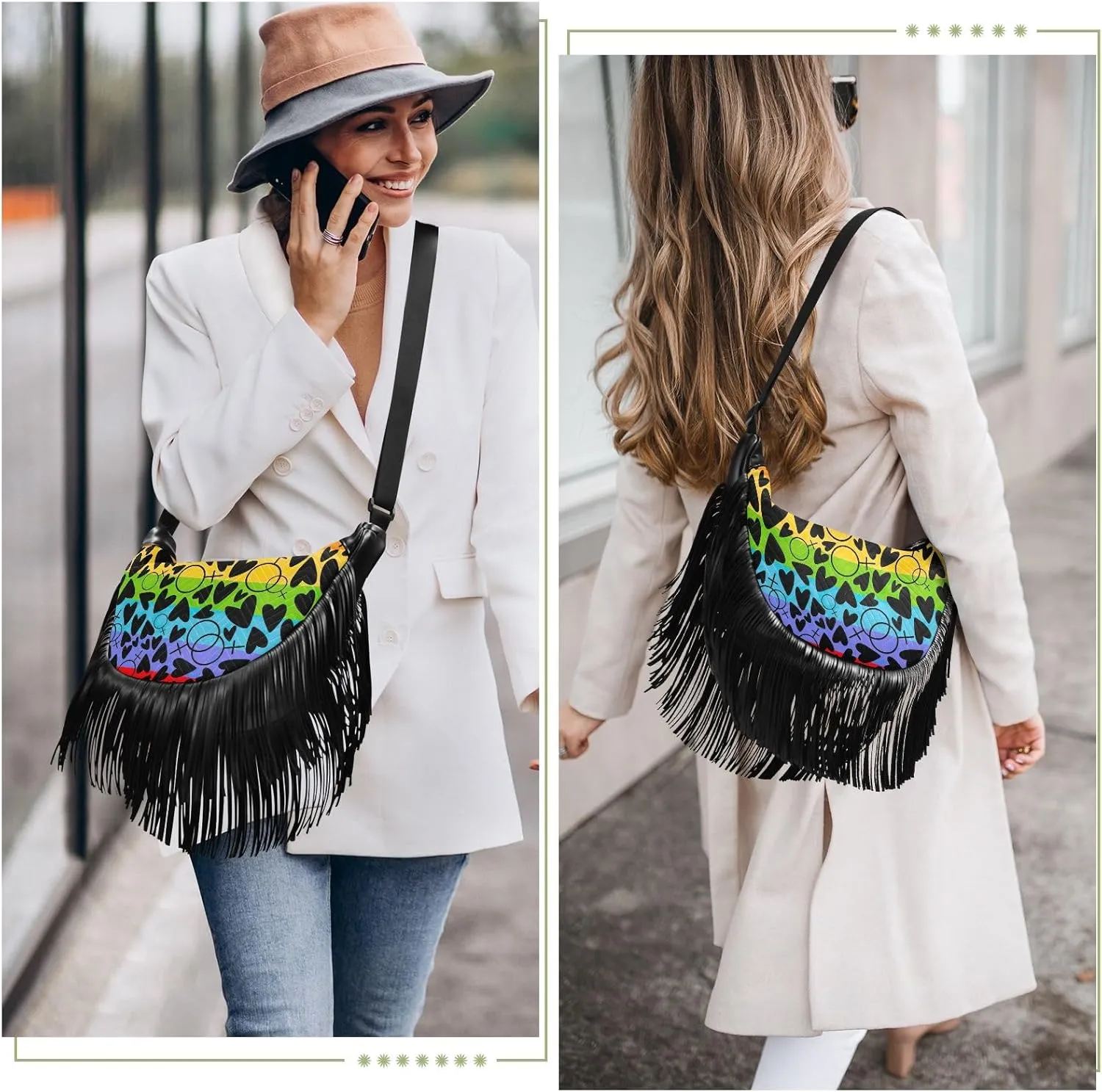 Crossbody Bags for Women Fringe Tassel Crossbody Purse Boho Fringe Purse Hippie Crossbody Bag