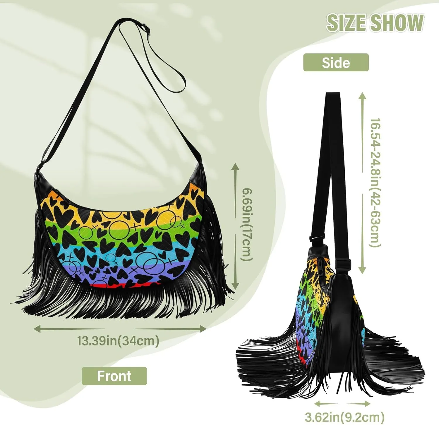 Crossbody Bags for Women Fringe Tassel Crossbody Purse Boho Fringe Purse Hippie Crossbody Bag