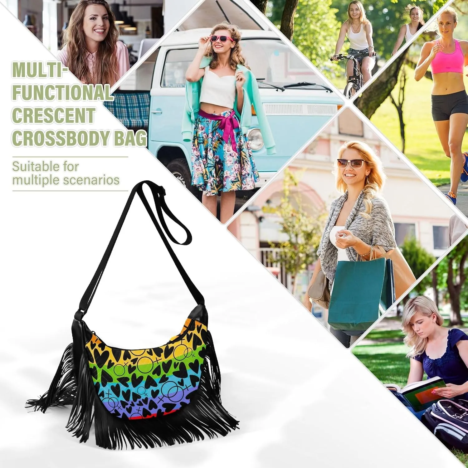 Crossbody Bags for Women Fringe Tassel Crossbody Purse Boho Fringe Purse Hippie Crossbody Bag