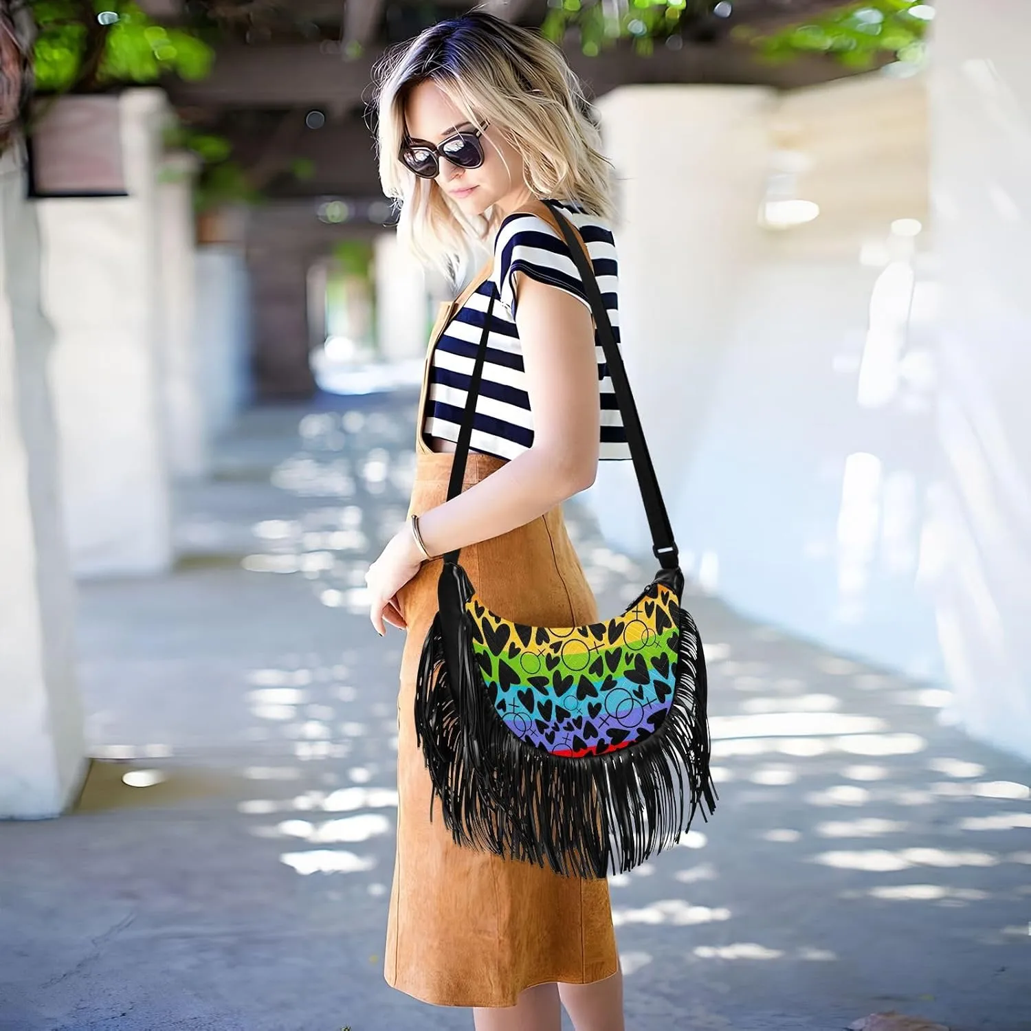 Crossbody Bags for Women Fringe Tassel Crossbody Purse Boho Fringe Purse Hippie Crossbody Bag