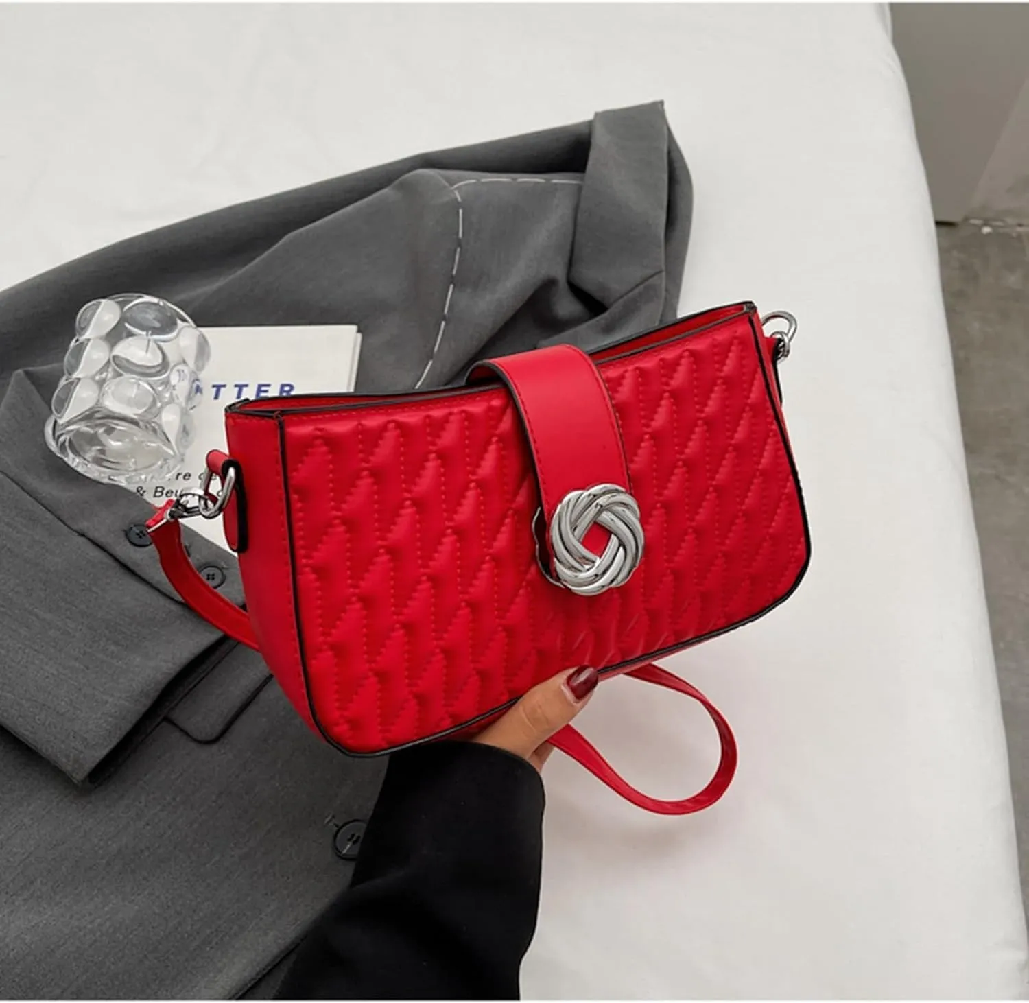 Crossbody Bags for Women Small Purse PU Leather Shoulder Bag Trendy Handbag Satchel Evening Bag