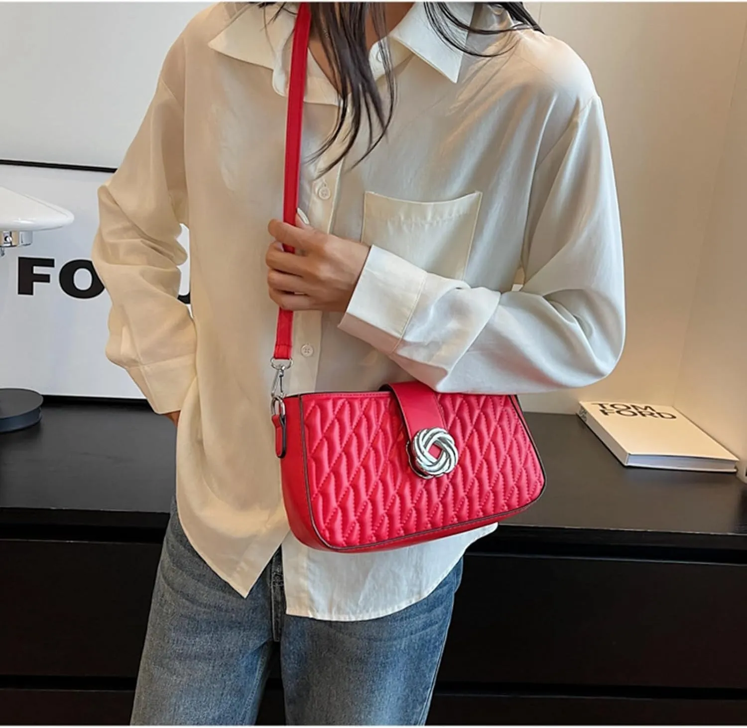 Crossbody Bags for Women Small Purse PU Leather Shoulder Bag Trendy Handbag Satchel Evening Bag