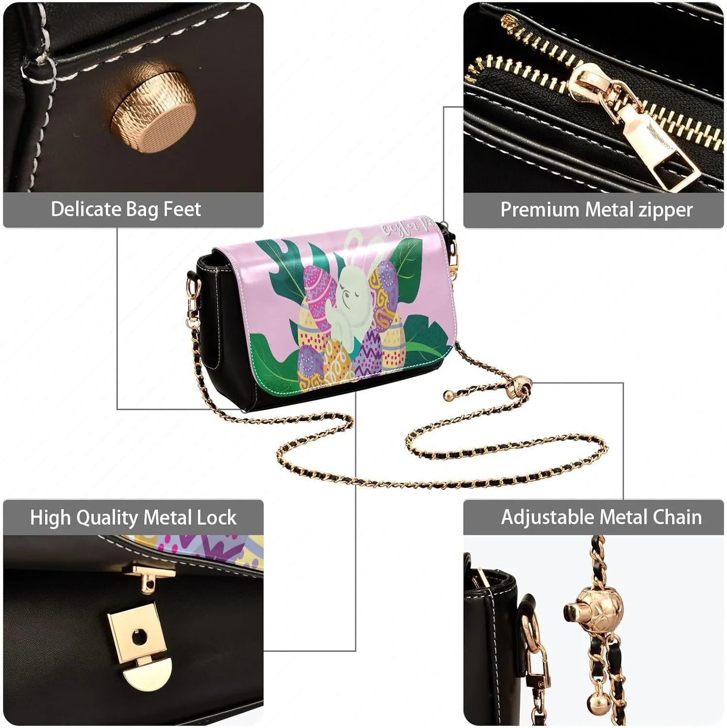 Crossbody Bags for Women Trendy Women's Black Shoulder Bag Small PU Leather Flap Cross Body Bag Handbags