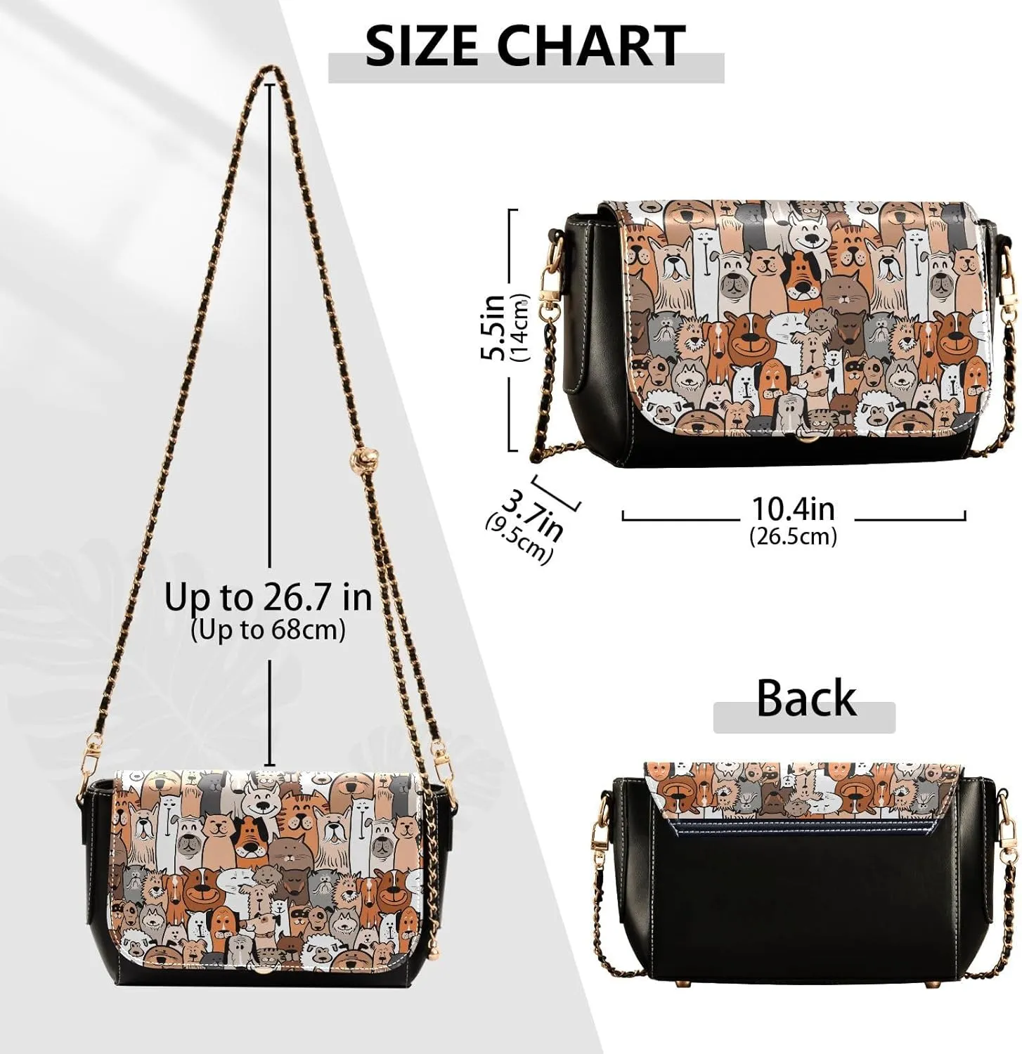 Crossbody Bags for Women Trendy Women's Black Shoulder Bag Small PU Leather Flap Cross Body Bag Handbags