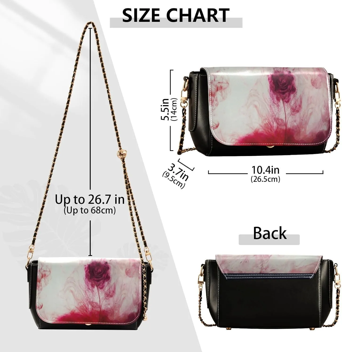 Crossbody Bags for Women Trendy Women's Black Shoulder Bag Small PU Leather Flap Cross Body Bag Handbags