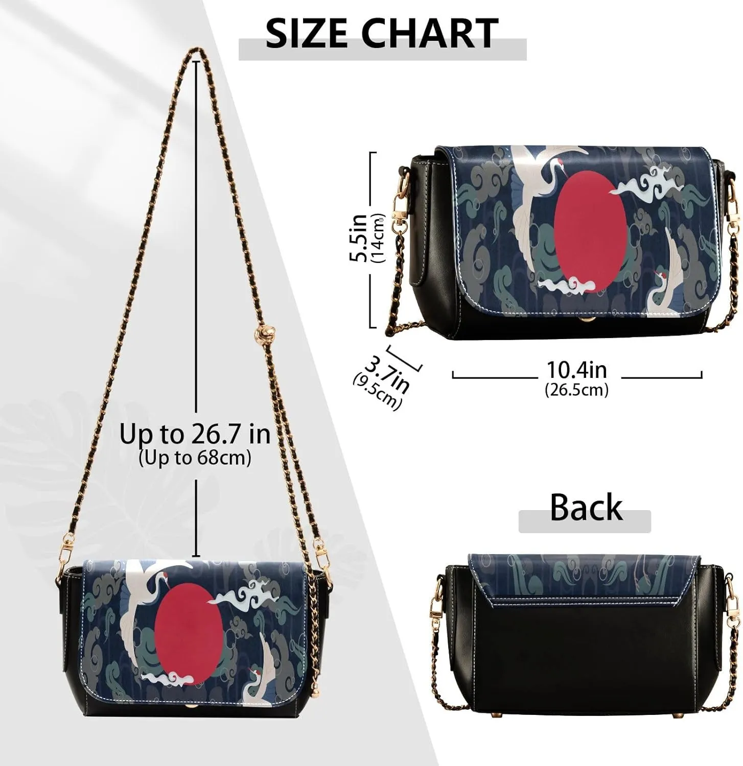 Crossbody Bags for Women Trendy Women's Black Shoulder Bag Small PU Leather Flap Cross Body Bag Handbags