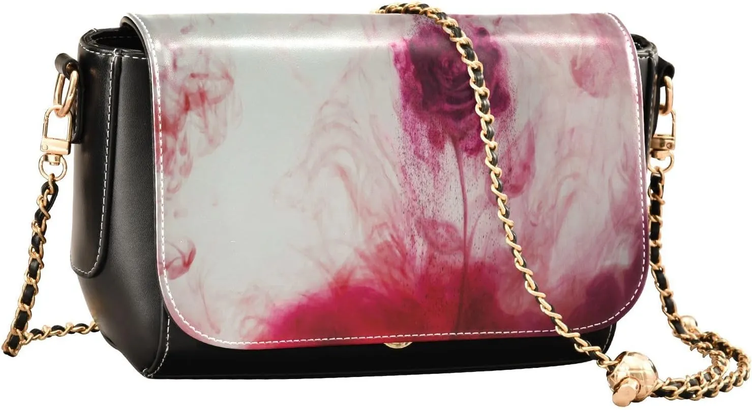 Crossbody Bags for Women Trendy Women's Black Shoulder Bag Small PU Leather Flap Cross Body Bag Handbags