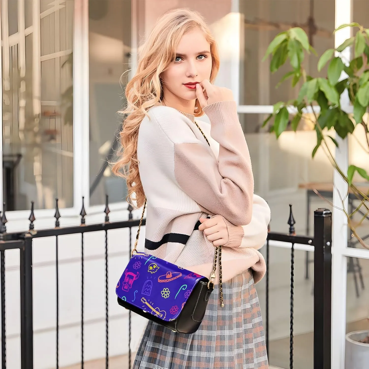 Crossbody Bags for Women Trendy Women's Black Shoulder Bag Small PU Leather Flap Cross Body Bag Handbags