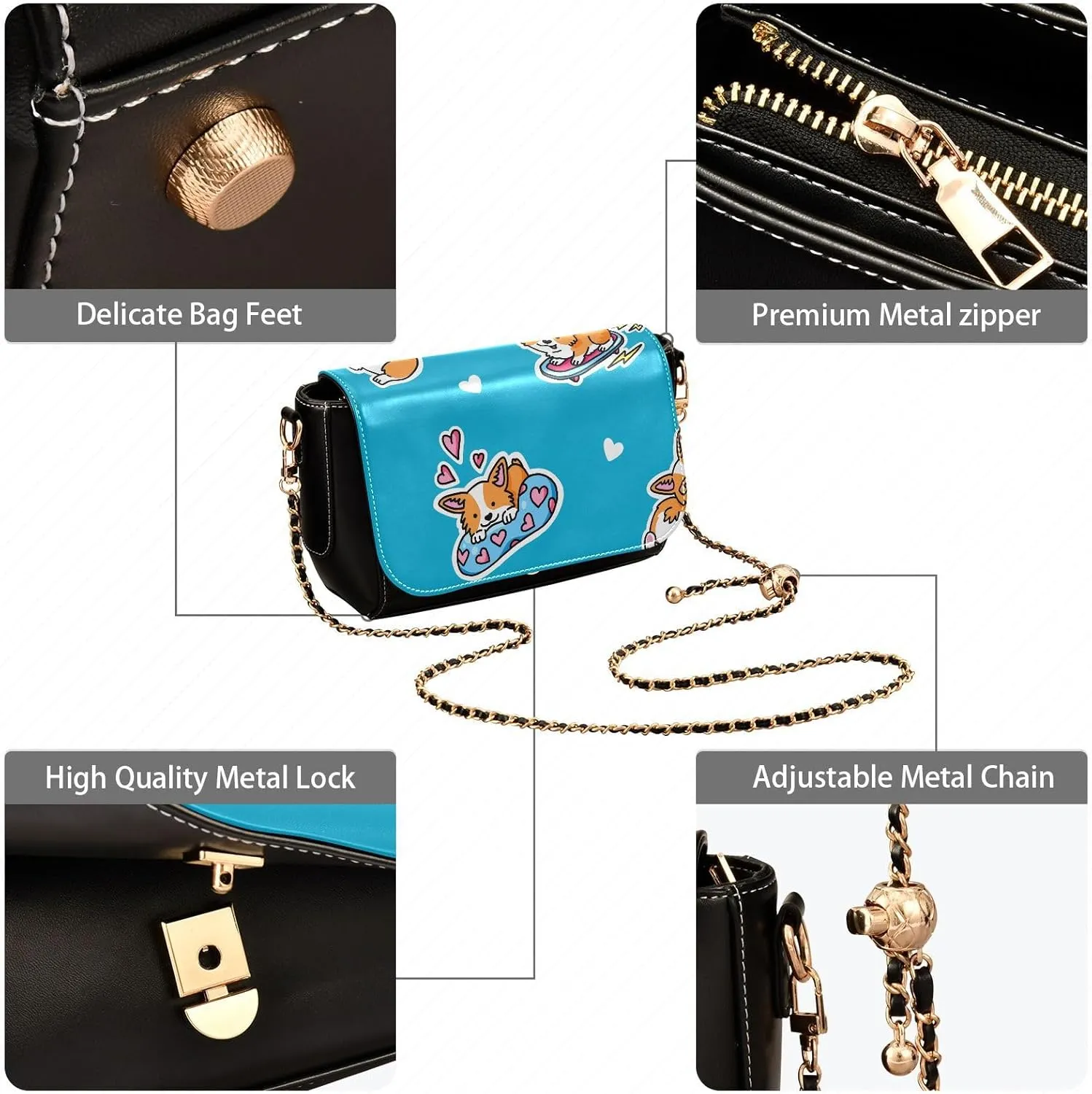 Crossbody Bags for Women Trendy Women's Black Shoulder Bag Small PU Leather Flap Cross Body Bag Handbags
