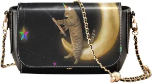 Crossbody Bags for Women Trendy Women's Black Shoulder Bag Small PU Leather Flap Cross Body Bag Handbags