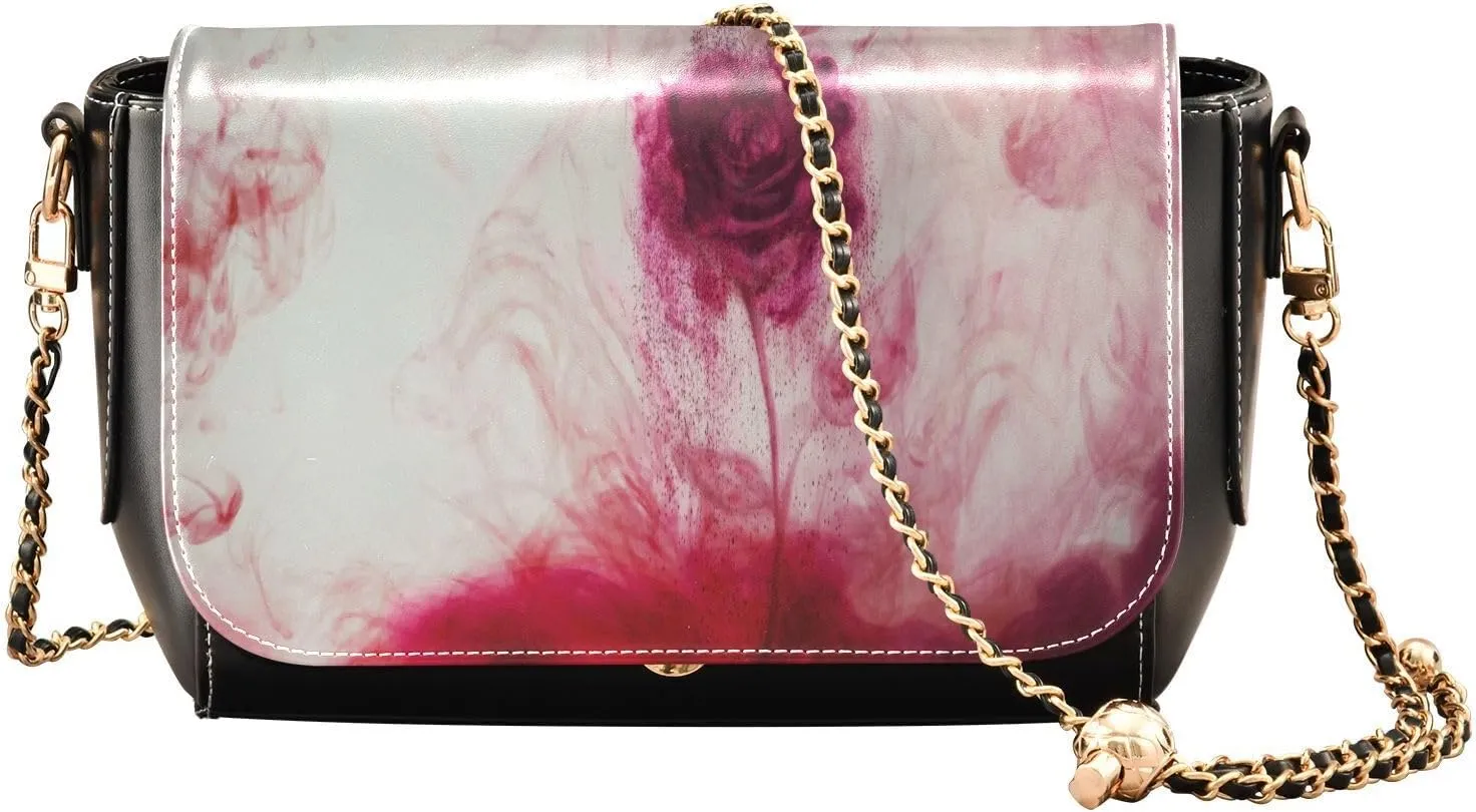 Crossbody Bags for Women Trendy Women's Black Shoulder Bag Small PU Leather Flap Cross Body Bag Handbags