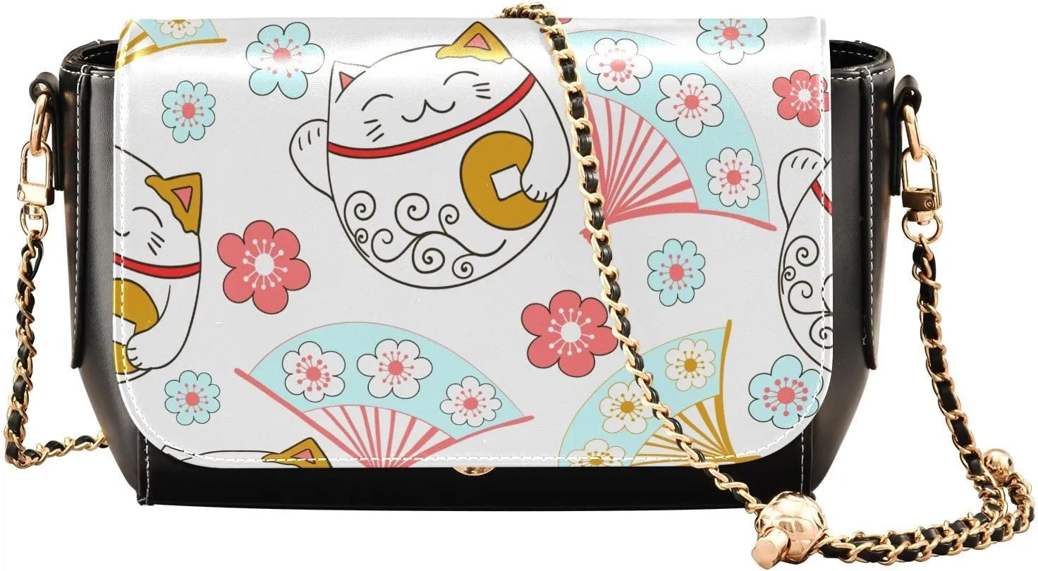 Crossbody Bags for Women Trendy Women's Black Shoulder Bag Small PU Leather Flap Cross Body Bag Handbags