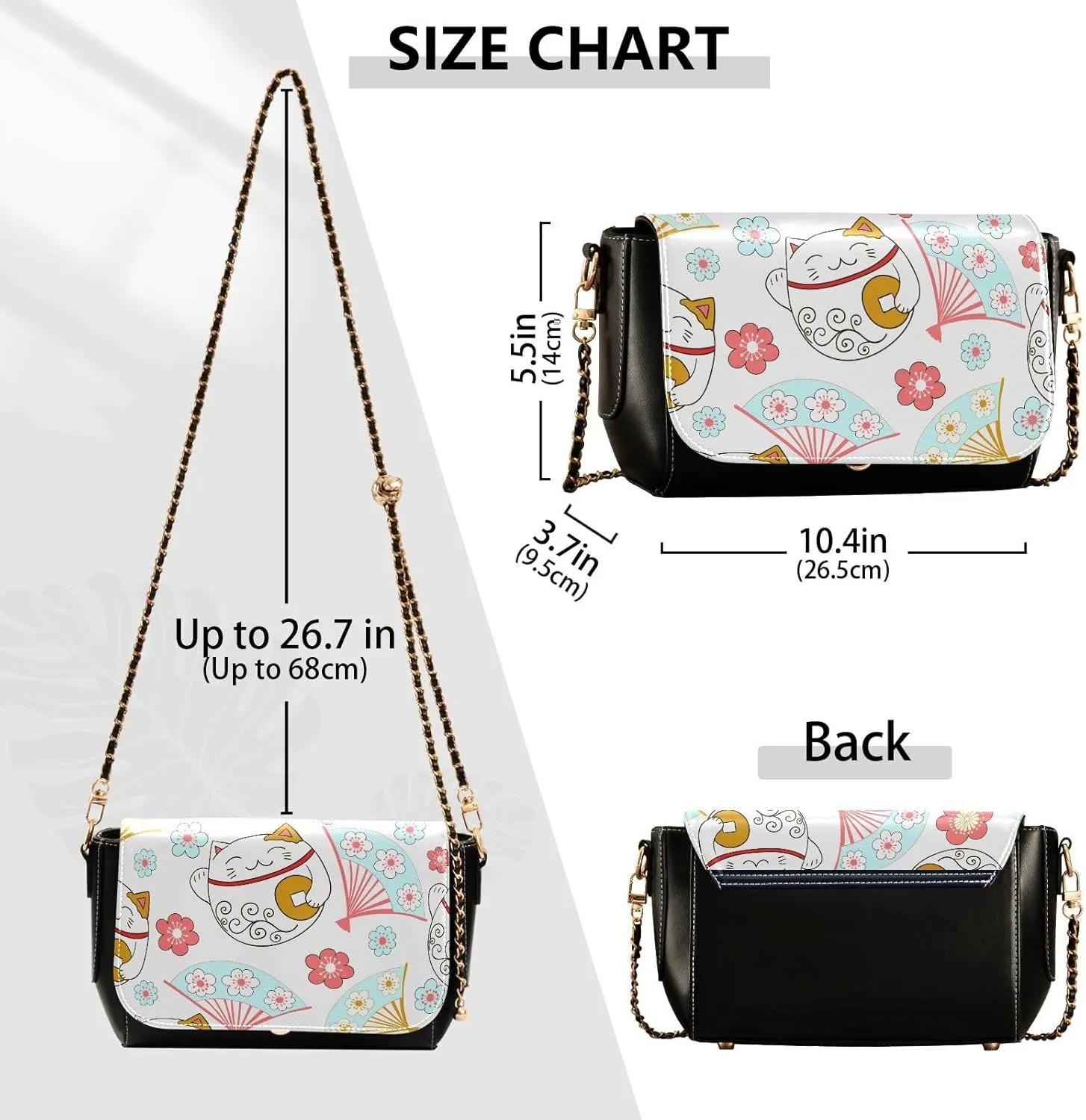 Crossbody Bags for Women Trendy Women's Black Shoulder Bag Small PU Leather Flap Cross Body Bag Handbags