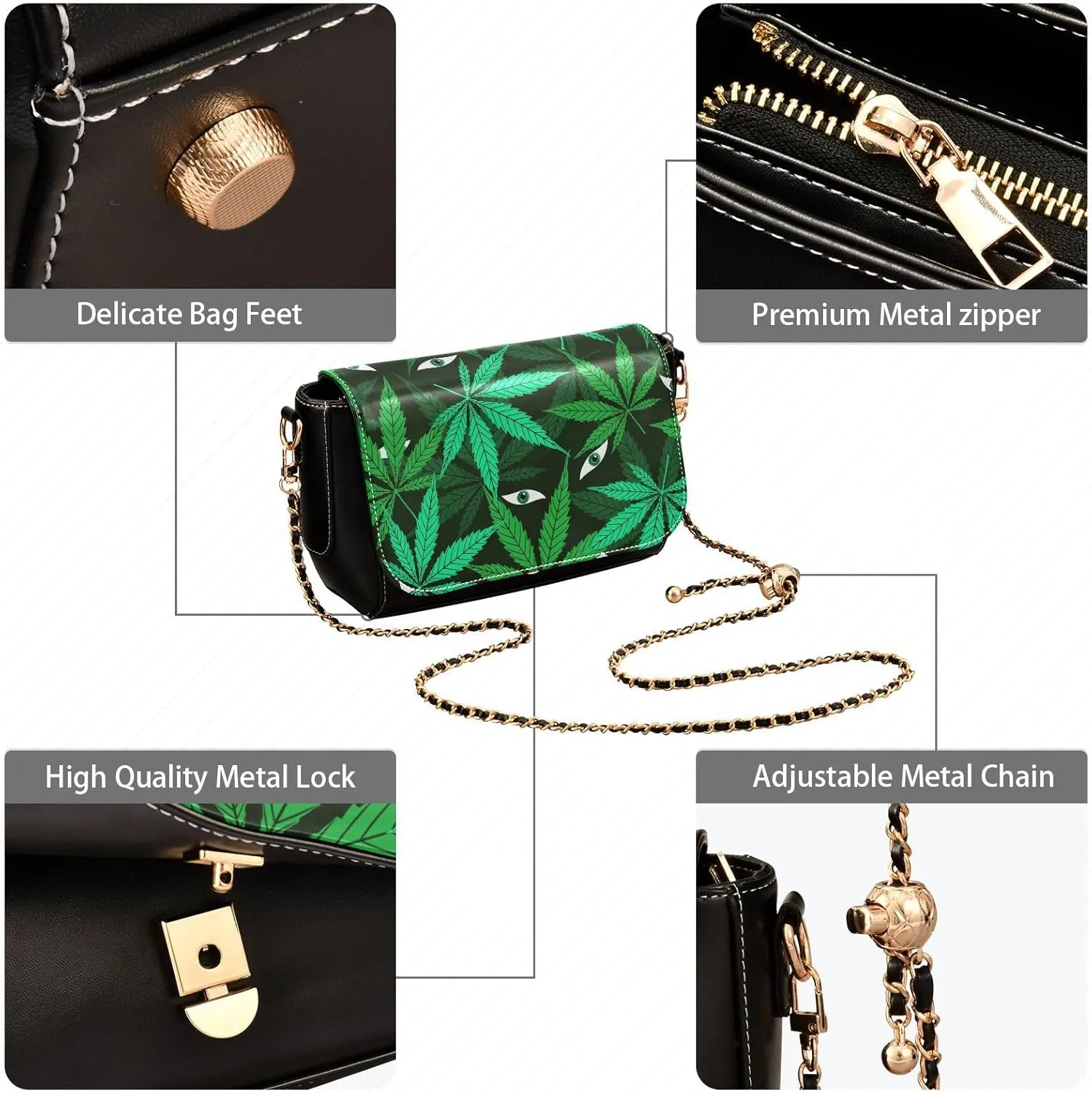 Crossbody Bags for Women Trendy Women's Black Shoulder Bag Small PU Leather Flap Cross Body Bag Handbags