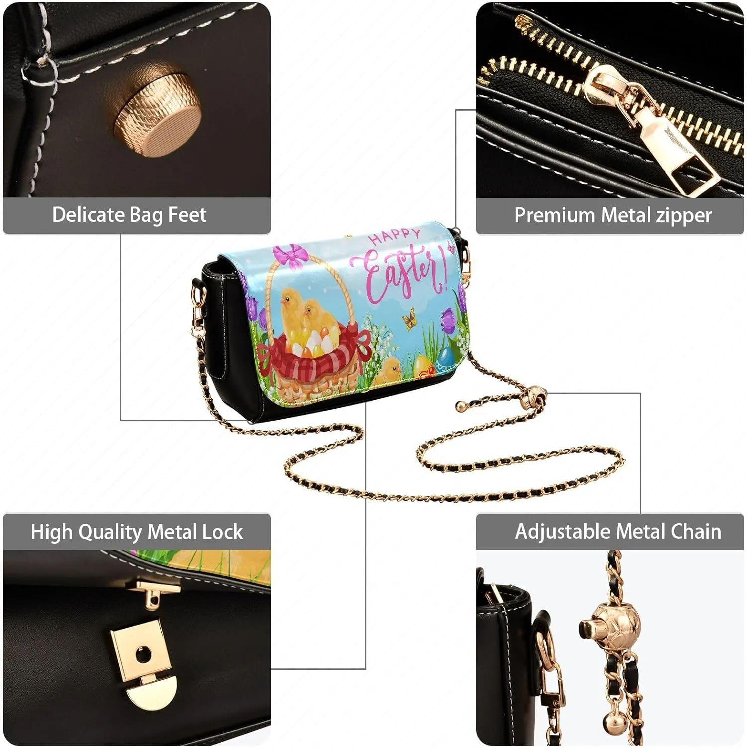 Crossbody Bags for Women Trendy Women's Black Shoulder Bag Small PU Leather Flap Cross Body Bag Handbags