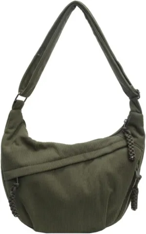 Crossbody Nylon Crescent Bag for Women - Lightweight Small Hobo With 2 Pack Inner Dumpling Bag - Casual
