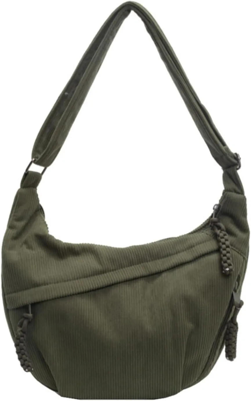 Crossbody Nylon Crescent Bag for Women - Lightweight Small Hobo With 2 Pack Inner Dumpling Bag - Casual