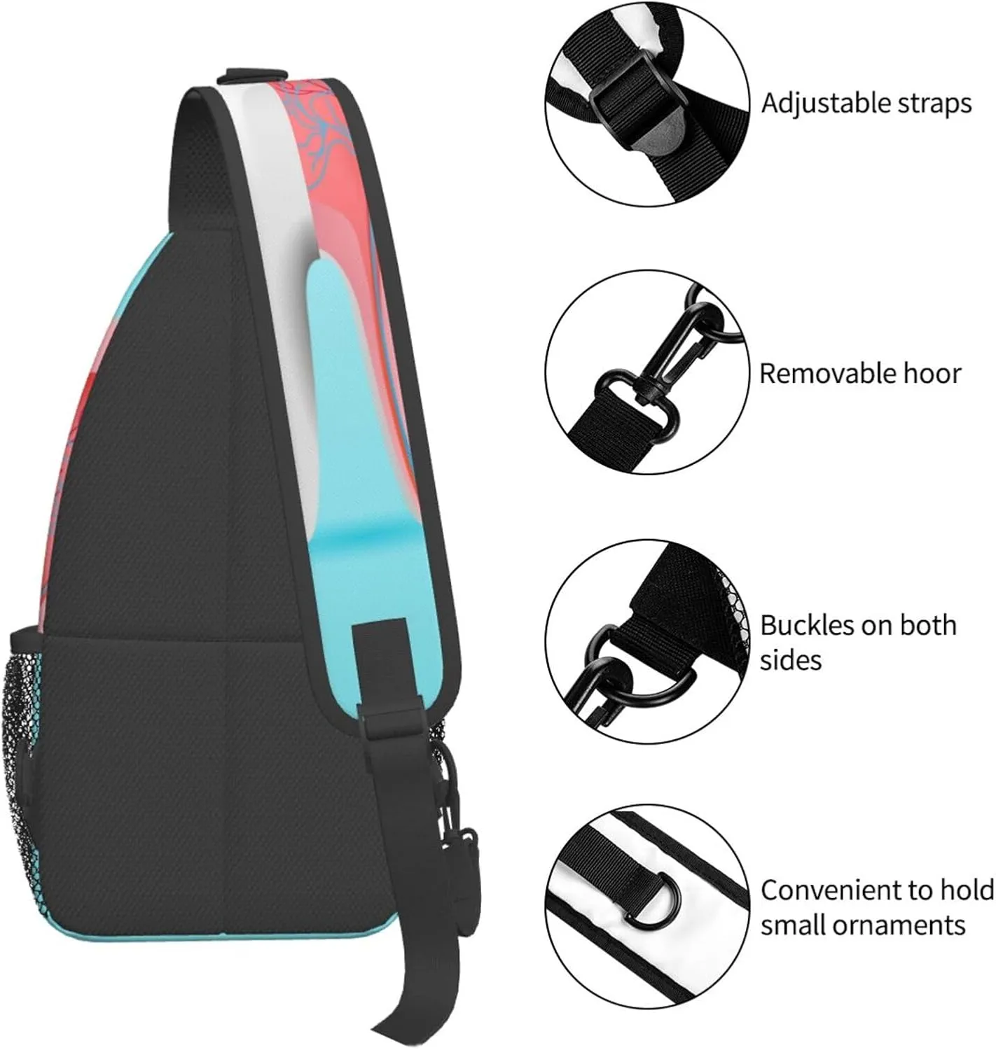 Crossbody Sling Bag for Men Women, Dentist Tooth Sling Backpack Shoulder Chest Bag, Anti Theft Travel Hiking Daypacks