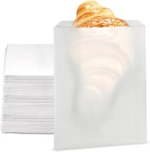 Culinware Paper Sandwich Bags, Glassine Lined Wax Paper Bag, 1000pcs, 6 x 7 x 0.75 – Food Grade Grease-Resistant Food Bags for Cookies, Pastries, Snacks, French Fries