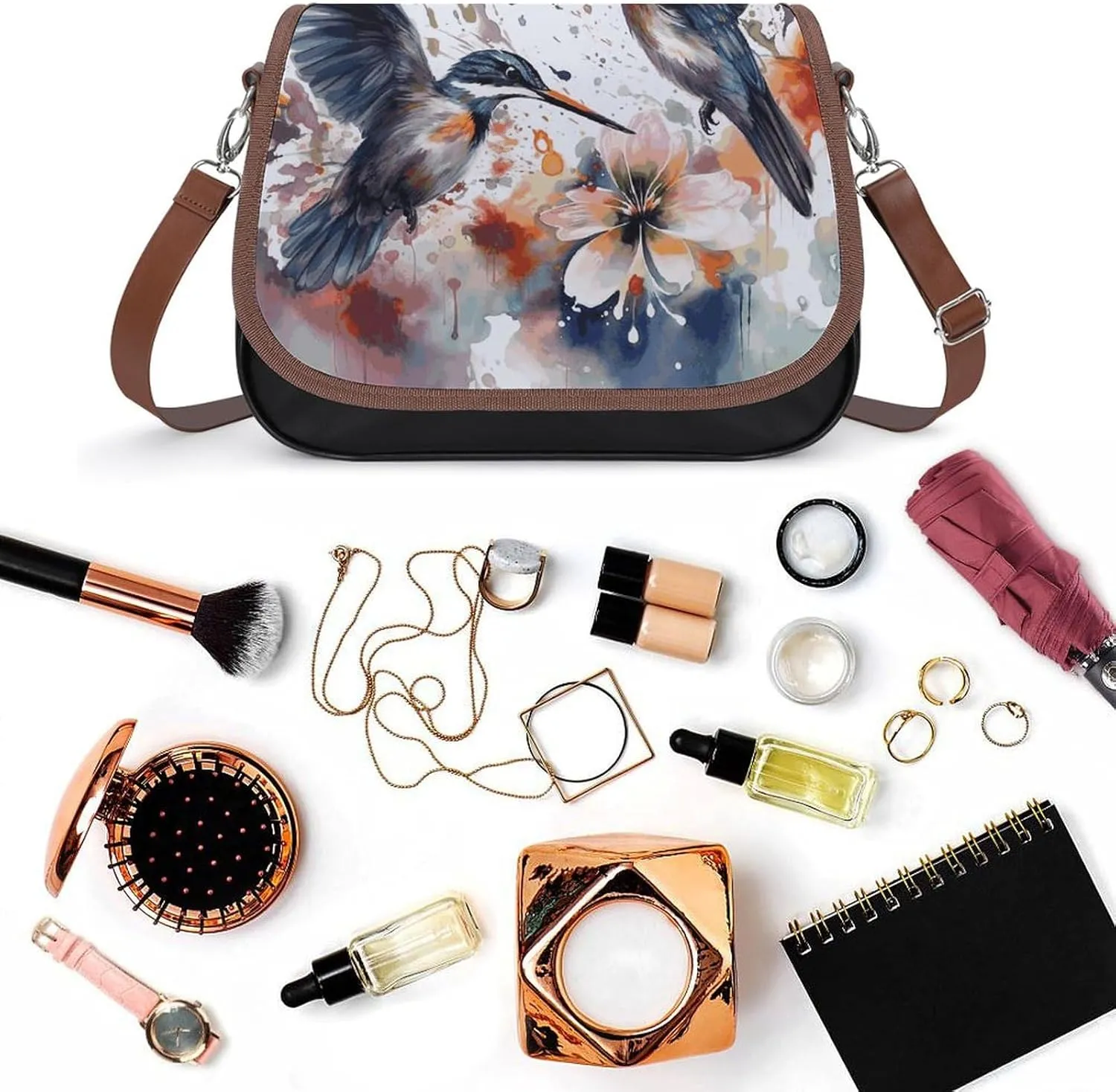Cupcake Pattern Crossbody Bags for Women Travel Shoulder Bag Small Leather Cross Body Handbags