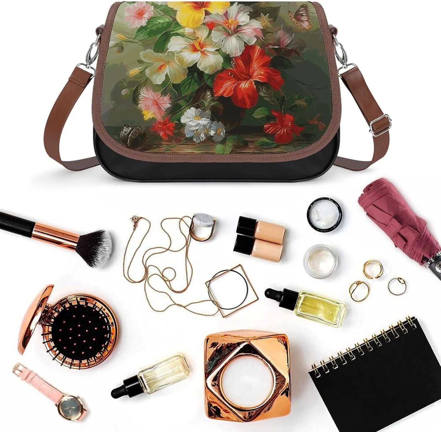 Cupcake Pattern Crossbody Bags for Women Travel Shoulder Bag Small Leather Cross Body Handbags