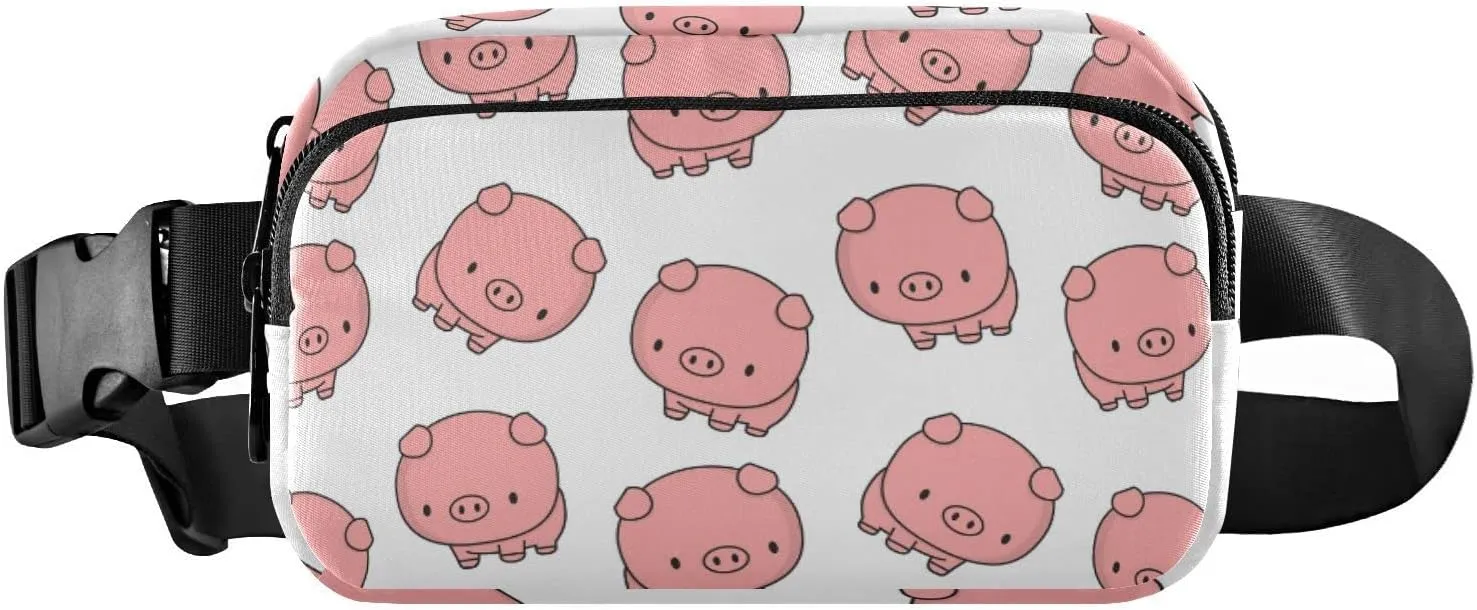 Cute Animals Pig Fanny Pack for Women Men Crossbody Belt Bag Fashion Waist Packs Purse with Adjustable Strap Waist Pouch for Outdoors Shopping Traveling