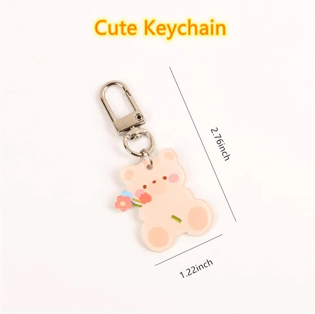 Cute Bags Kawaii Purse Wallets Aesthetic Small Corduroy Crossbody Bag with Bear Keychains Kawaii Gift for Women Teen Girls