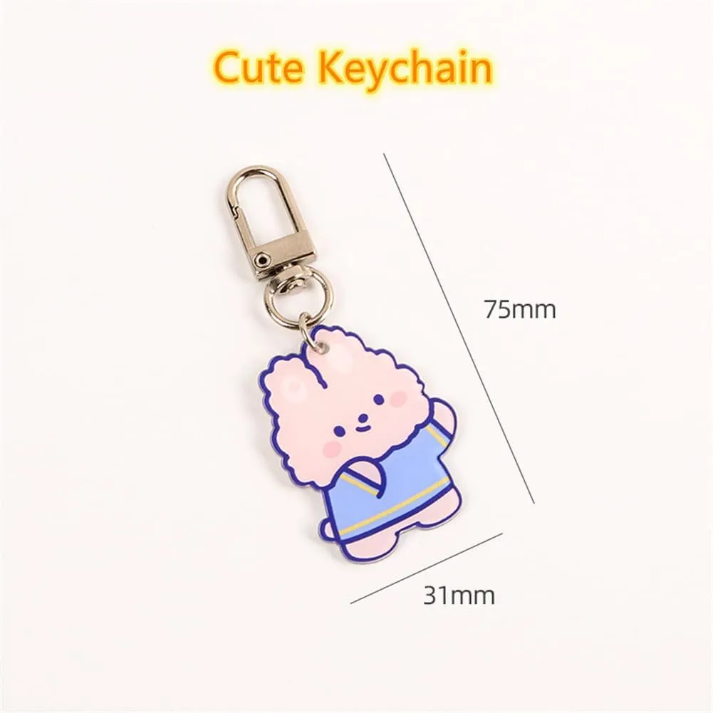 Cute Bags Kawaii Purse Wallets Aesthetic Small Corduroy Crossbody Bag with Bear Keychains Kawaii Gift for Women Teen Girls