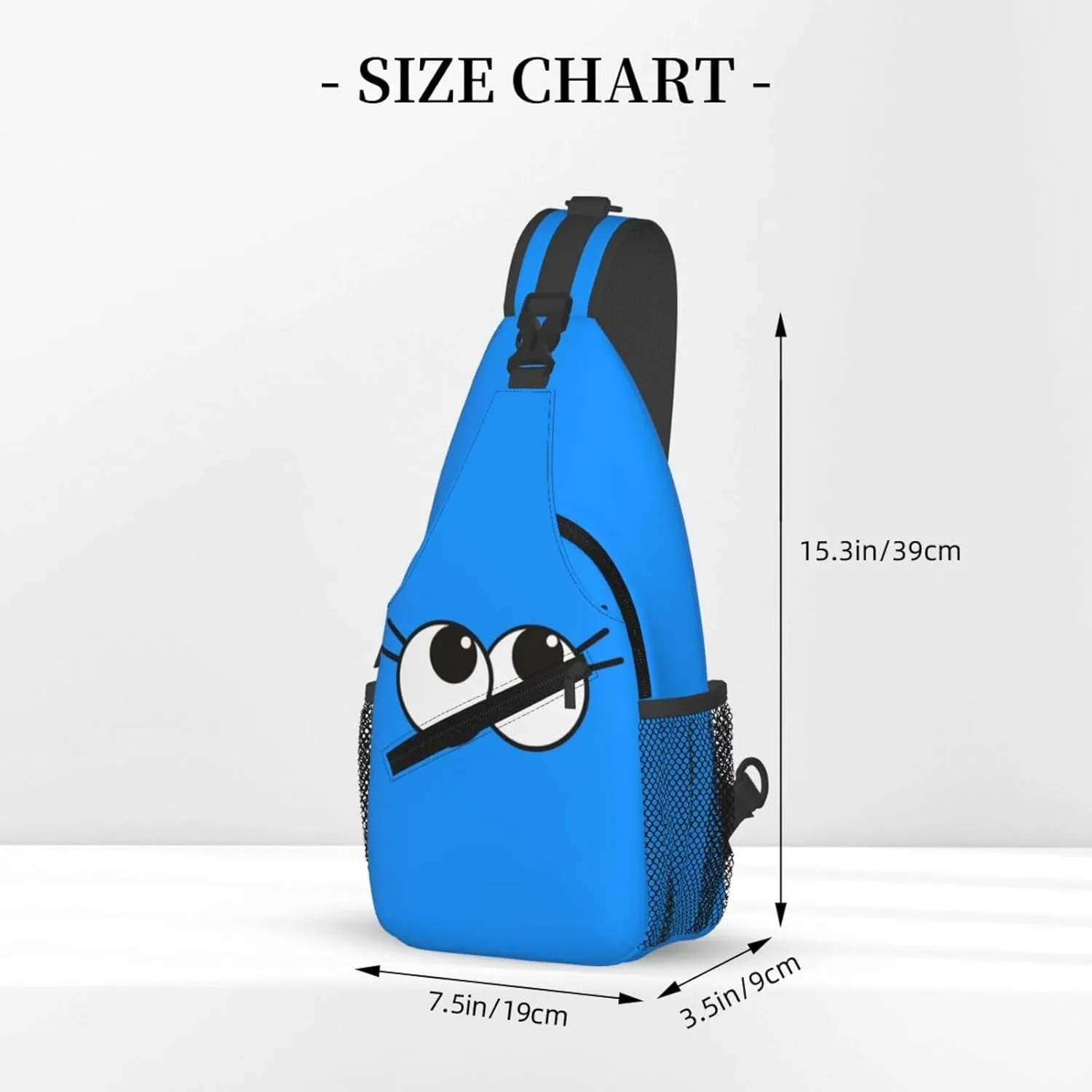 Cute Funny Cartoon Sketch Eyes Crossbody Bag Cross Chest Bag Adjustable Sling Backpack Sports Gym Shoulder Bags Travel Cycling Daypack Diagonally Casual Rucksack