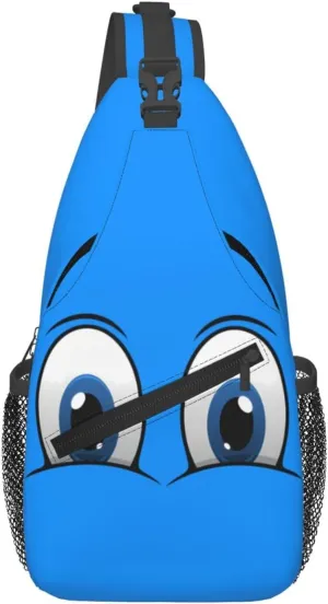 Cute Funny Cartoon Sketch Eyes Crossbody Bag Cross Chest Bag Adjustable Sling Backpack Sports Gym Shoulder Bags Travel Cycling Daypack Diagonally Casual Rucksack