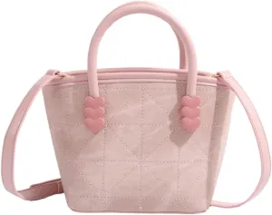 Cute Mini Tote Bag Heart Small Bucket Bag Aesthetic Crossbody Bag Coquette Shoulder Bag Handbag for Women