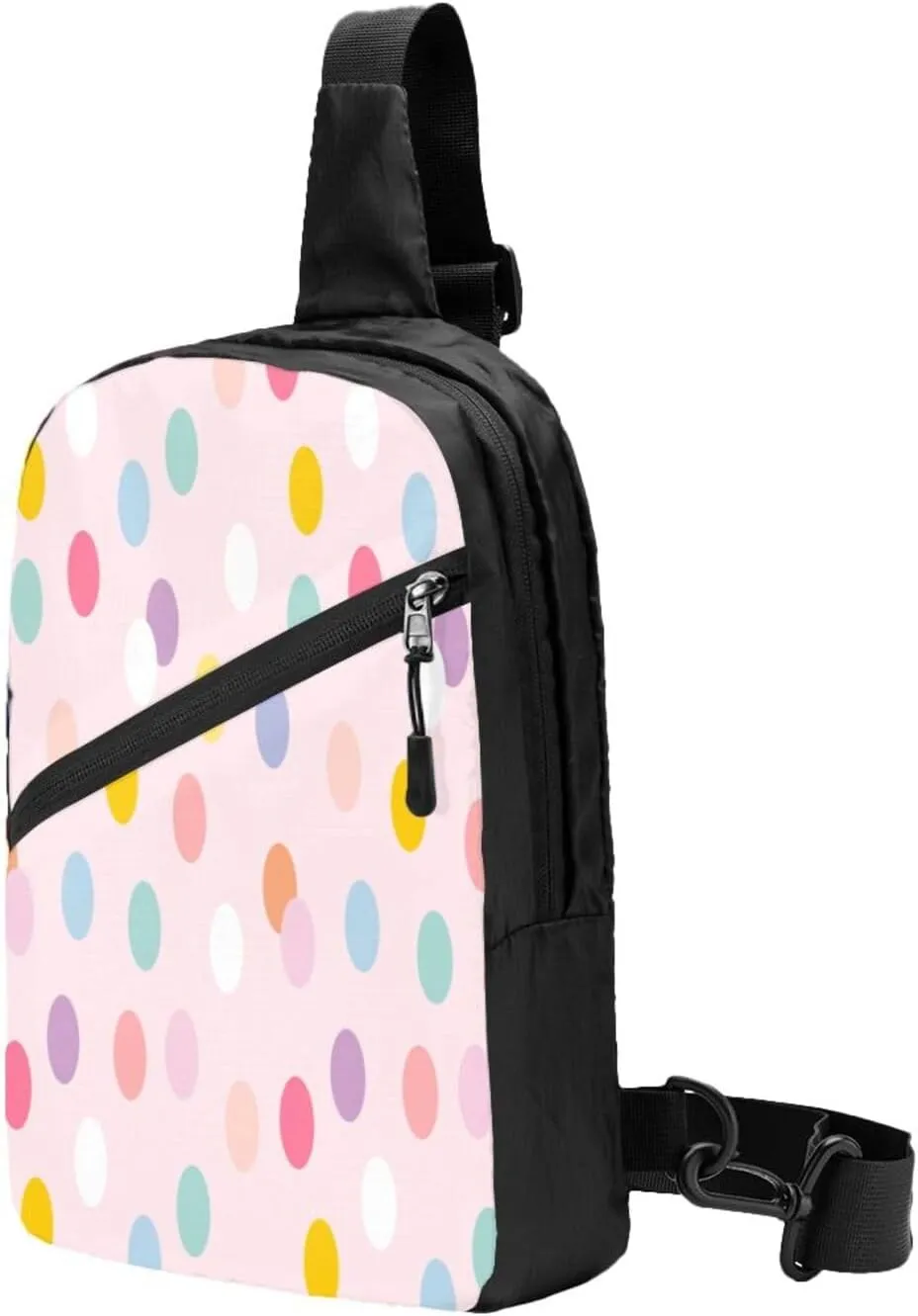 Cute Polka Dots 1 Sling Bag for Men Women, Small Crossbody Sling Backpack Shoulder Chest Bag, Anti Theft Travel Hiking Sports