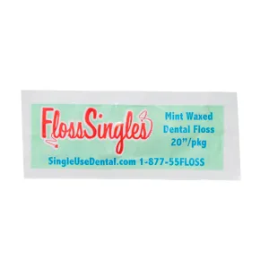 Dental Floss Singles Mint Waxed 20 Inch Each