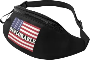 Deplorable American Flag Crossbody waist bag, casual chest bag
