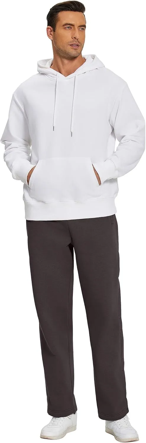 Deyeek Mens Fleece Tear Away Pants Loose Fit Post Knee Replacement Surgery Pants Breakaway Sweatpants Side Snap with Pockets