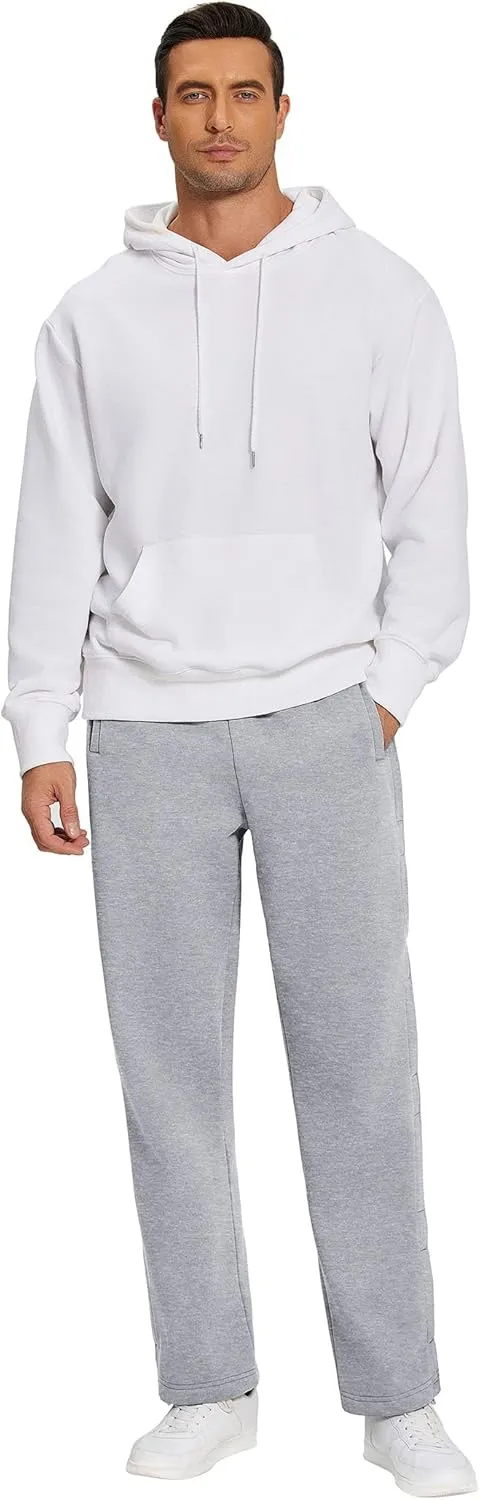 Deyeek Mens Fleece Tear Away Pants Loose Fit Post Knee Replacement Surgery Pants Breakaway Sweatpants Side Snap with Pockets