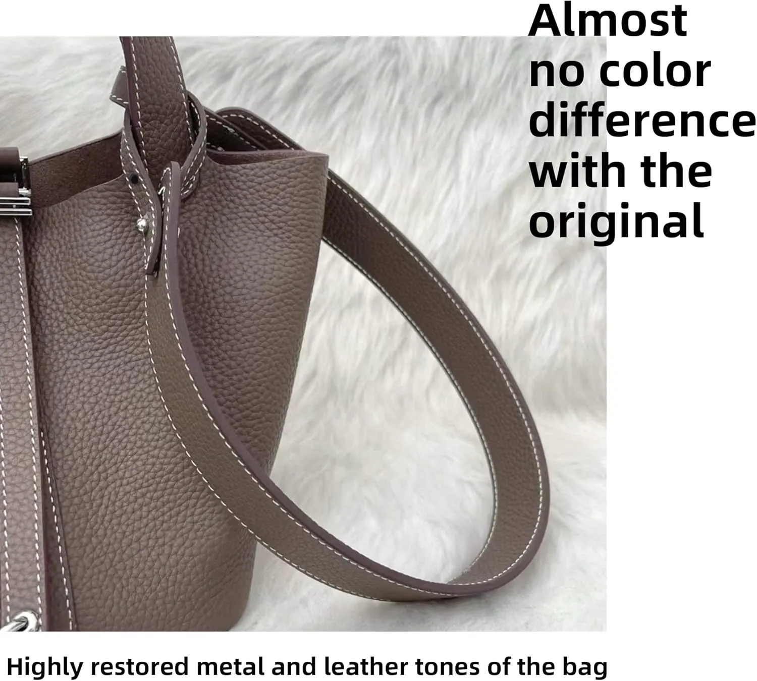 DGAZ TC Leather Shoulder Strap for Hermes Picotin/Lindy/Evelyne, Replaceable Crossbody Bags Strap, Handmade