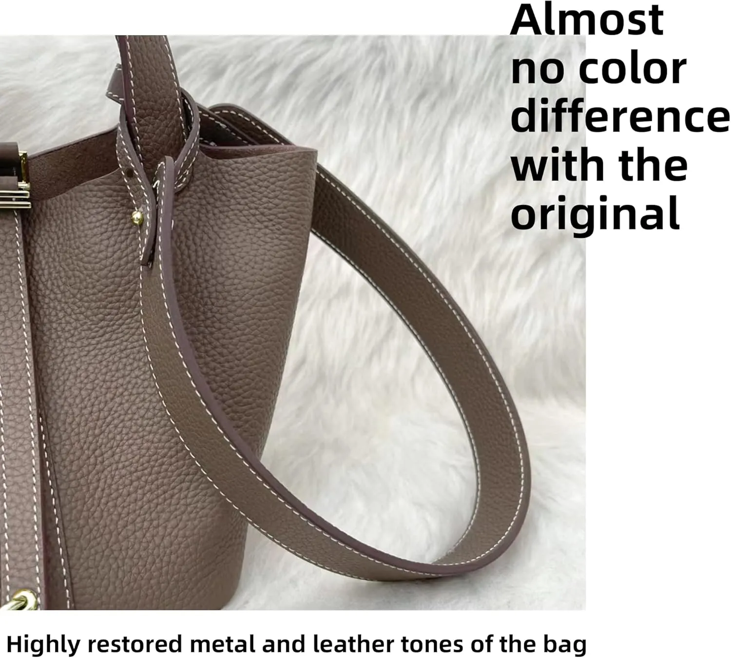 DGAZ TC Leather Shoulder Strap for Hermes Picotin/Lindy/Evelyne, Replaceable Crossbody Bags Strap, Handmade