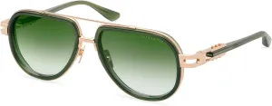 Dita VASTIK DT DTS441 A-03 White Gold/Crystal Black Moss Metal Aviator Sunglasses Green Gradient Lens