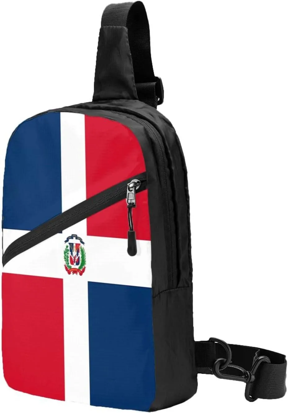 Dominica Republic Flag Packable Crossbody Bag Portable Sling Bags Foldable Travel Daypack Reusable Sports Shoulder Backpack Diagonally Chest Bag for Workout