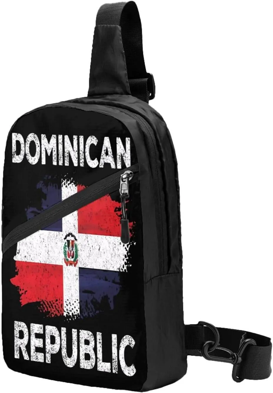 Dominican Dominicana Republic Flag Packable Crossbody Bag Portable Sling Bags Foldable Travel Daypack Reusable Sports Shoulder Backpack Diagonally Chest Bag for Workout