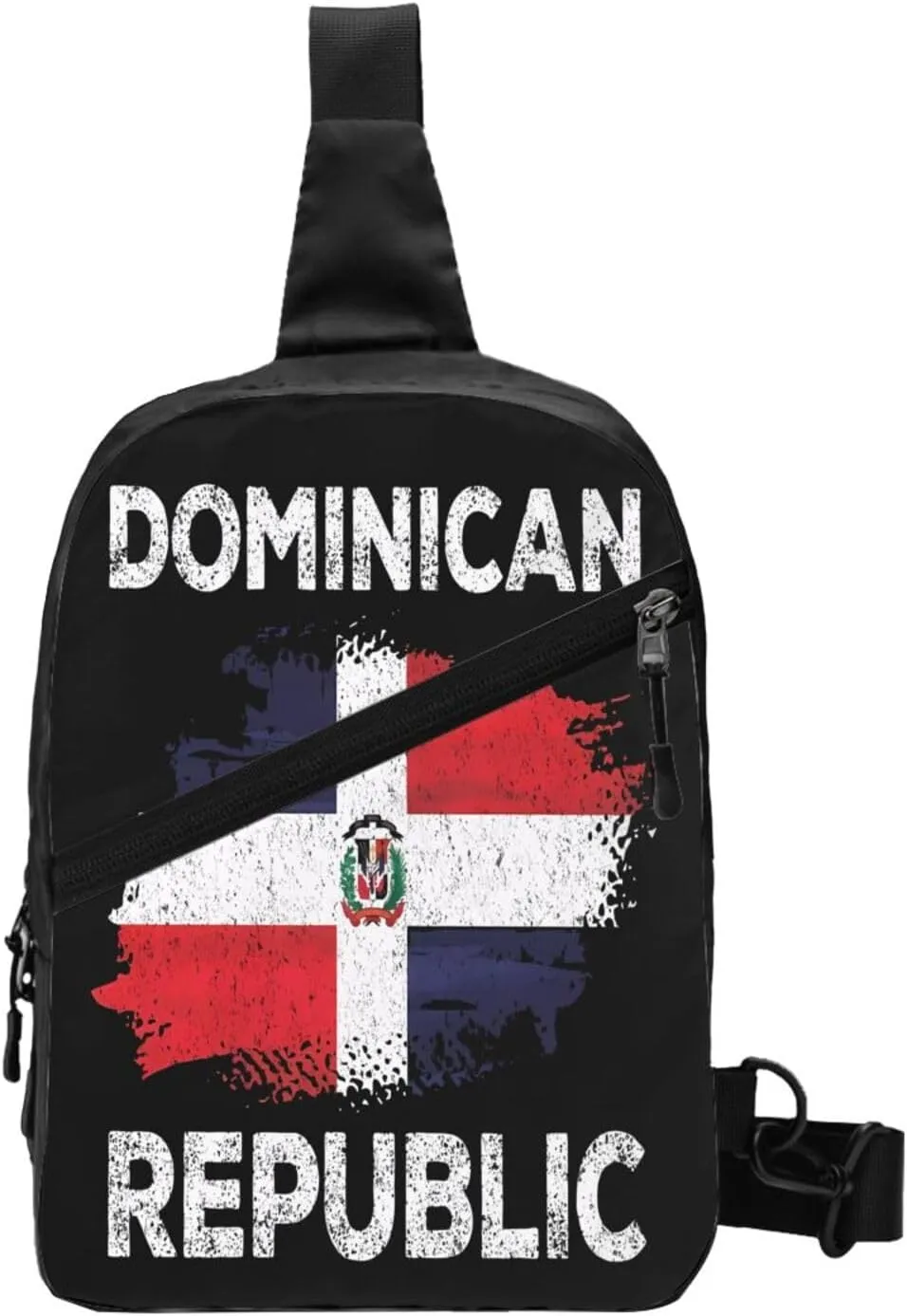 Dominican Dominicana Republic Flag Packable Crossbody Bag Portable Sling Bags Foldable Travel Daypack Reusable Sports Shoulder Backpack Diagonally Chest Bag for Workout