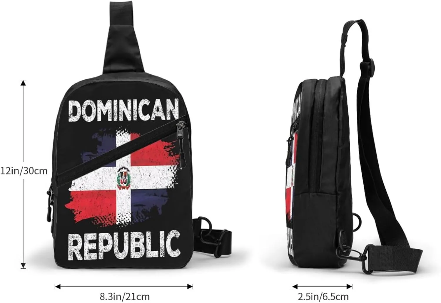 Dominican Dominicana Republic Flag Packable Crossbody Bag Portable Sling Bags Foldable Travel Daypack Reusable Sports Shoulder Backpack Diagonally Chest Bag for Workout