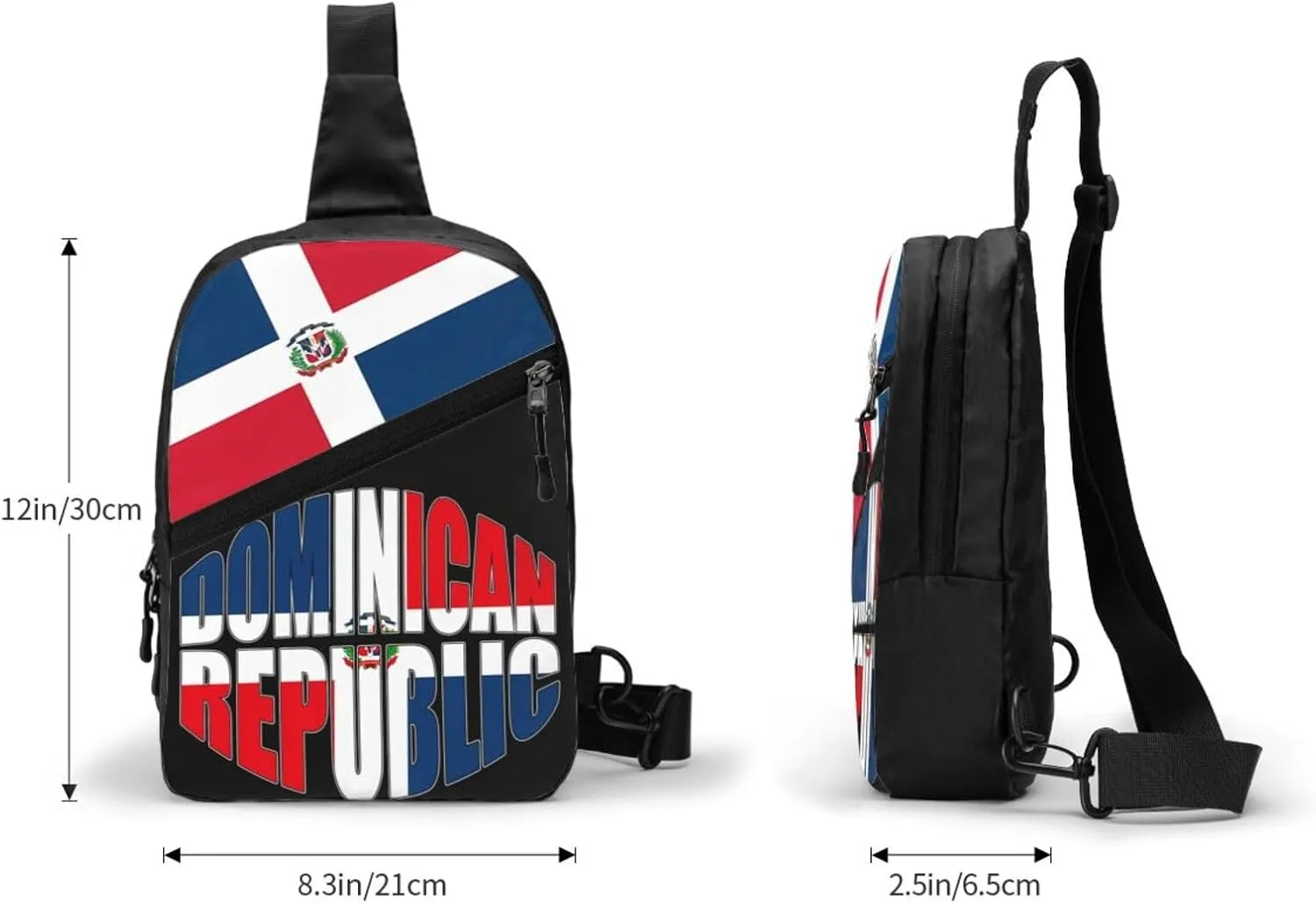 Dominican Republic Flag Packable Crossbody Bag Portable Sling Bags Foldable Travel Daypack Reusable Sports Shoulder Backpack Diagonally Chest Bag for Workout