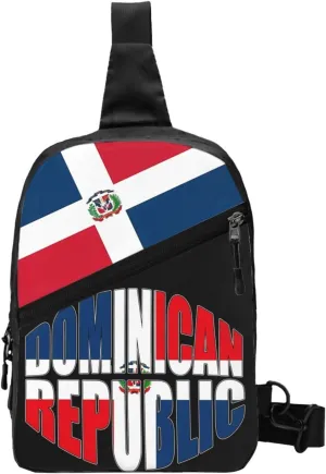 Dominican Republic Flag Packable Crossbody Bag Portable Sling Bags Foldable Travel Daypack Reusable Sports Shoulder Backpack Diagonally Chest Bag for Workout