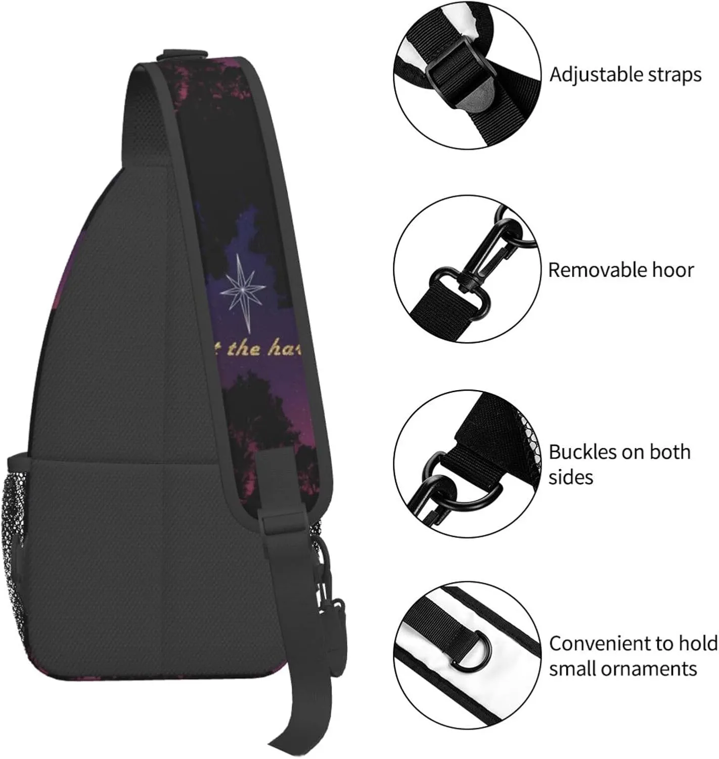 Don'T Let The Hard Days Win Chest Sling Bag Crossbody Shoulder Backpack Bag Gym Cycling Daypack Travel Hiking Cross Bag