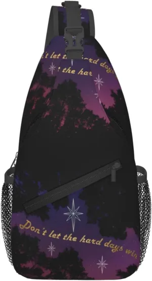 Don'T Let The Hard Days Win Chest Sling Bag Crossbody Shoulder Backpack Bag Gym Cycling Daypack Travel Hiking Cross Bag